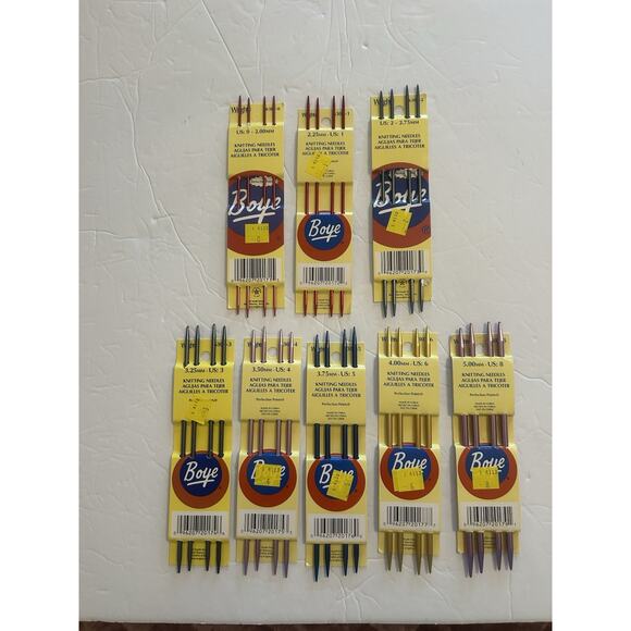 Lot Of 8 Boye Crochet 3pc Value Set Aluminum Crochet Hooks Knitting Needles NEW - Picture 5 of 7